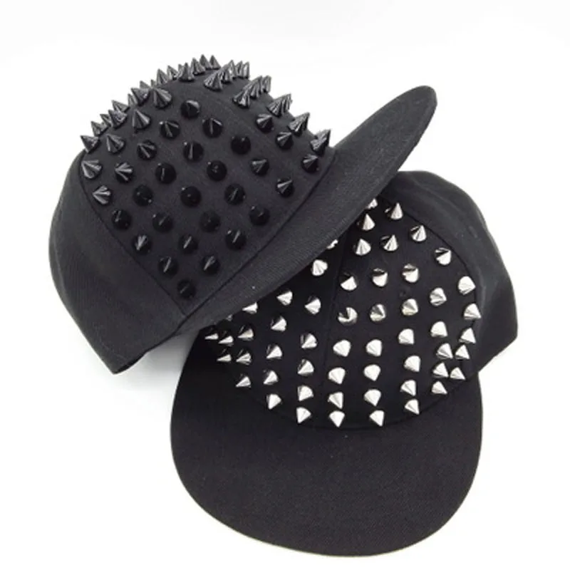 Prix pour 2015 Incroyable CHAUDE Unisexe Punk Hérisson Rock Hip Hop Argent Rivet Goujon de Spike Spiky Chapeau de Baseball Prix pour 2015 Incroyable CHAUDE Unisexe Punk Hérisson Rock Hip Hop Argent Rivet Goujon de Spike Spiky Chapeau de Baseball