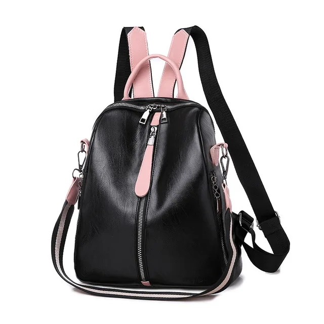 Брендовый дизайнерский женский рюкзак из искусственной кожи, Женская Повседневная сумка через плечо, молодежная сумка, модная новинка, сумка для отдыха и путешествий - Цвет: black
