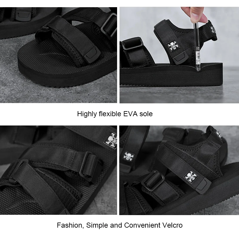 Surom 2019 الصيف جديد الصنادل الرجال حذاء كاجوال بفتحات تهوية أزياء سميكة أسفل صنادل شاطئ خارج لينة عدم الانزلاق الذكور الأحذية