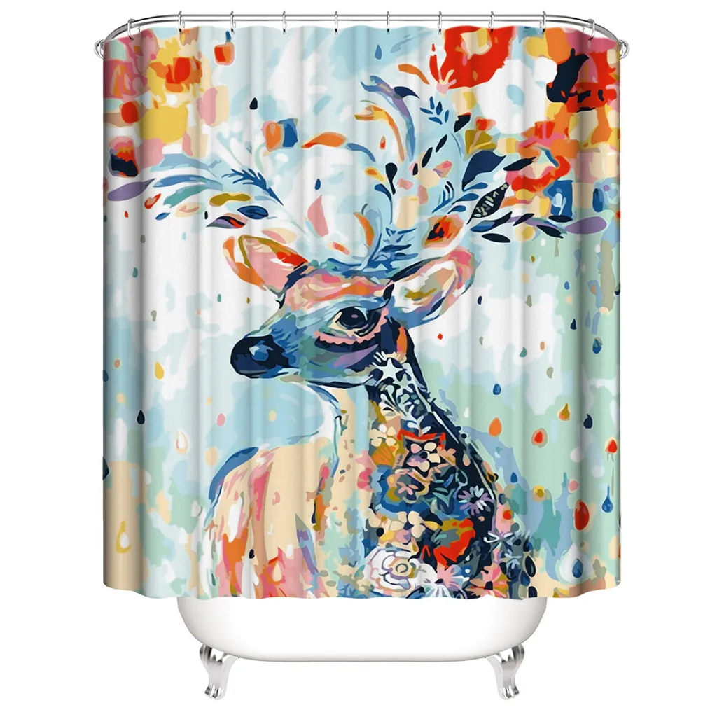 plant,flower,animal,pattern Waterproof Shower Curtain with 12 Hooks 3D Printed Bathroom Polyester for bathroom shower#1/7