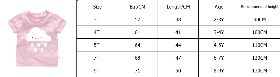 Новая футболка для мальчиков и девочек 3-9 лет, хлопковые топы с короткими рукавами с рисунком облака, детская одежда с рисунком для мальчиков, футболка