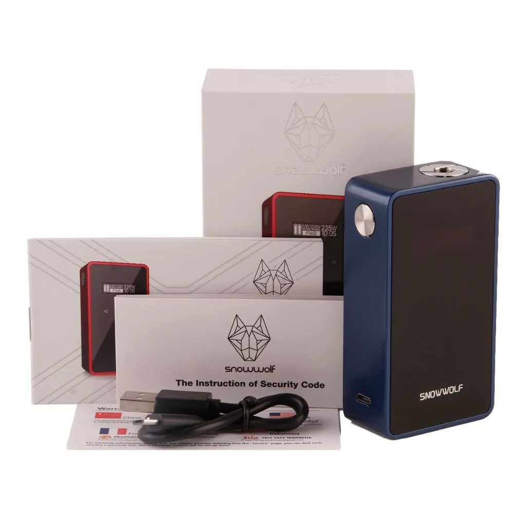 

Original Snowwolf 200W Plus C Box Mod TC Electronic Cigarette Mods 18650 Battery 0.9inch Screen Vape Mod For 510 Thread Atomizer