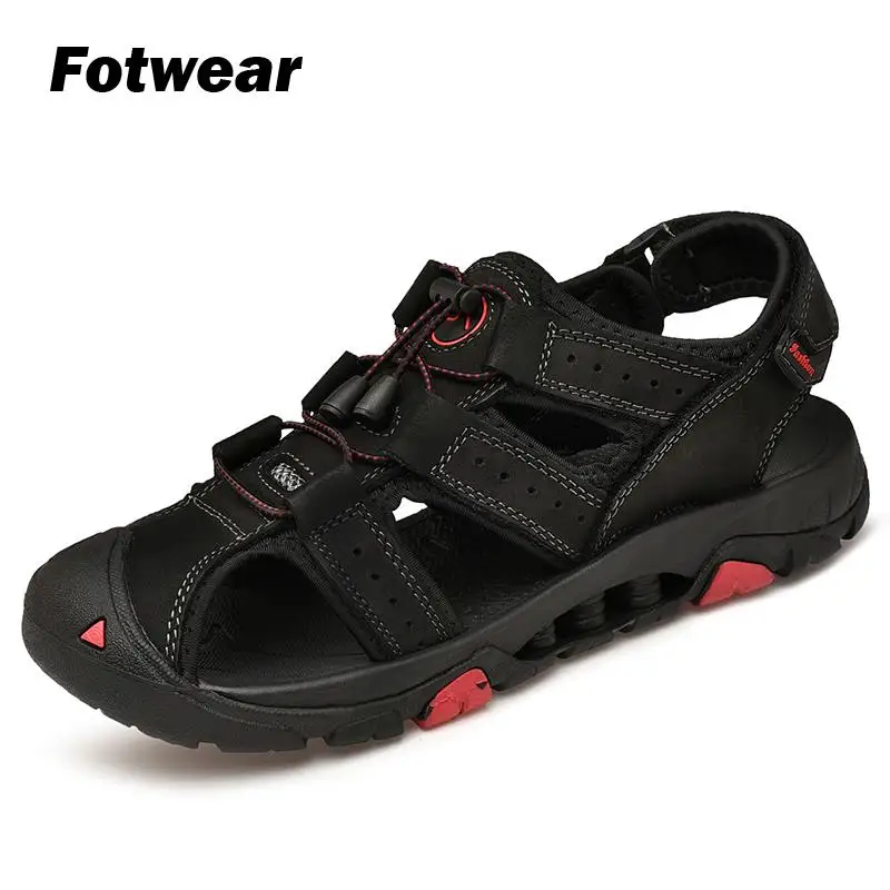 Fotwear/мужские сандалии Уличные Кожаная обувь Дышащая с защитой от ударов Сезон