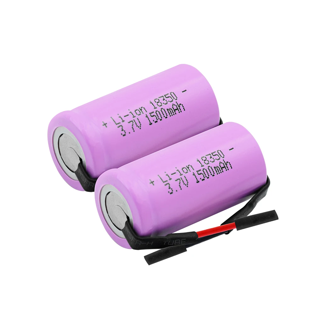 18350 литий-ионная аккумуляторная батарея 1500mah 3,7 V High Drain 10A для электронных сигарет 18350 Vape литиевые батареи с проводами