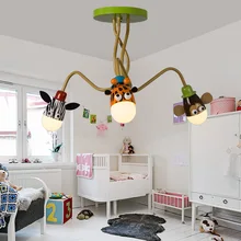 Современный потолочный светильник для детской комнаты для мальчиков и девочек, светодиодный потолочный светильник с изображением мультяшного животного, потолочный светильник с регулируемым углом и длинной ручкой