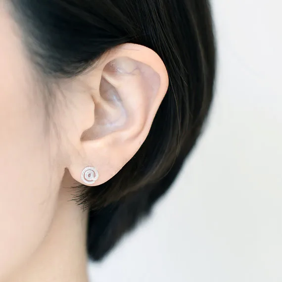 Модные серьги гвоздики с символами # и @ материал из цинкового сплава|stud earrings|earrings