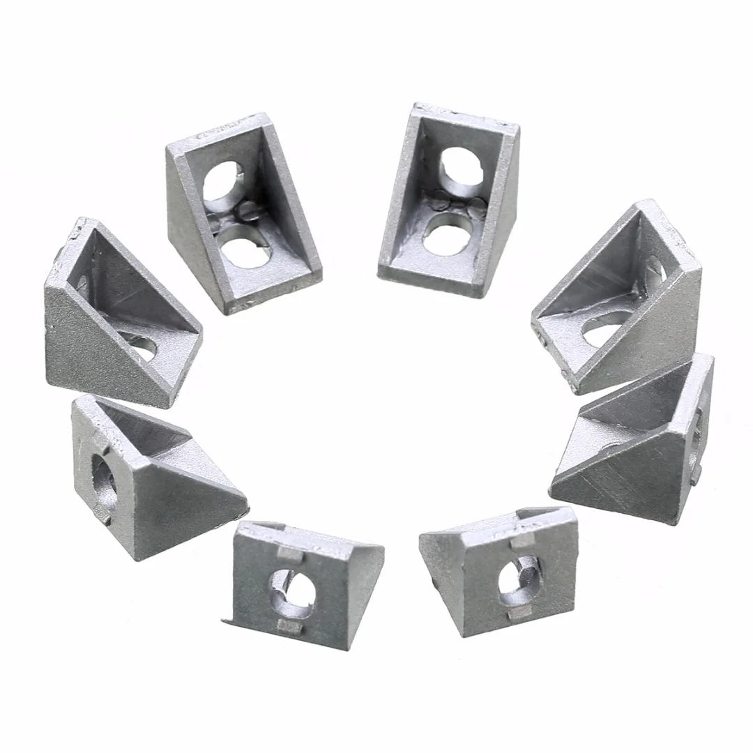 25pcs/Lot 2020 Aluminium Corner Brackets Silver 90 Degree Connecting Fastener for 20mm Series Extrusion 20*20*17mm