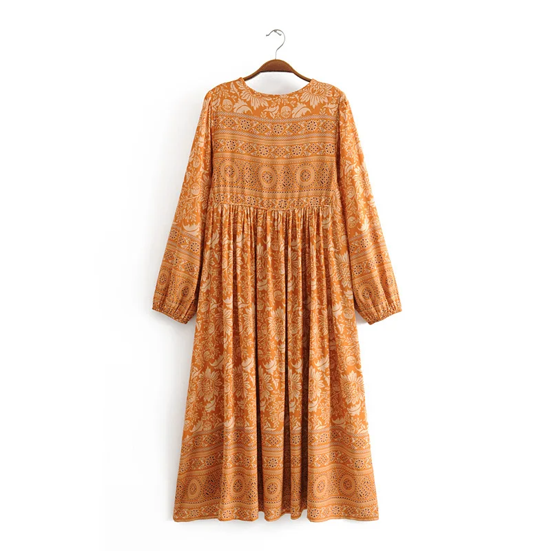TEELYNN Цыганская туника boho платье 2019 Lioness с цветочным принтом осенние платья