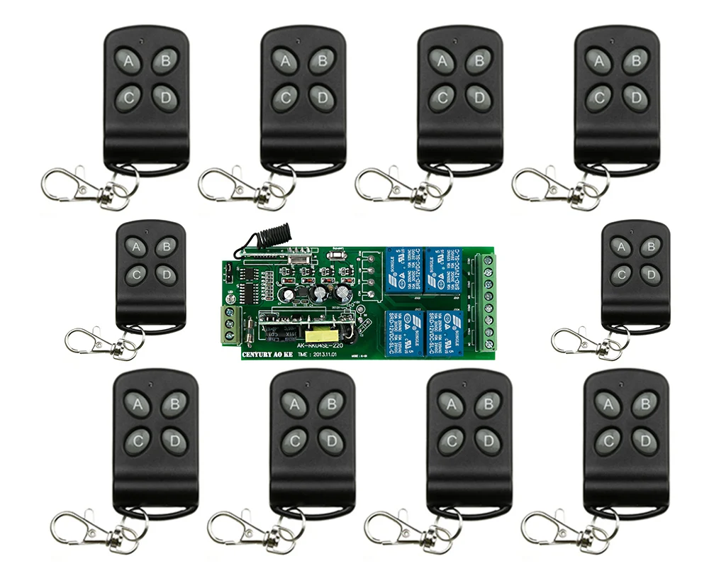 

AC85v~250V 110V 220V 230V 4CH Wireless Remote Control Switch Relay Output Radio RF Transmitter Receiver
