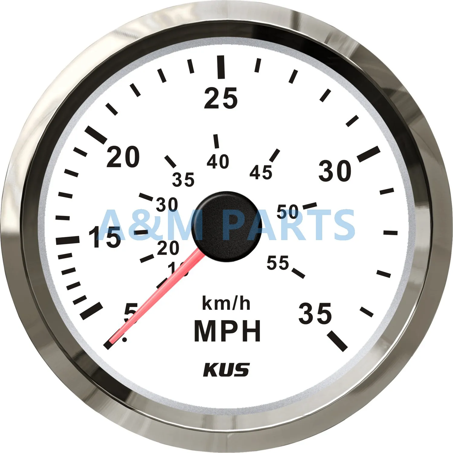 KUS Boat Speedometer Gauge Marine Speed Meter White Face 12V/24V 0