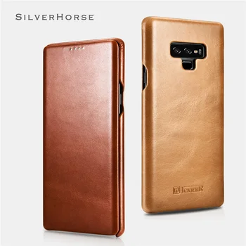 

Original iCarer Luxury Classic Vintage Leather Flip Case for Samsung Galaxy Note9 Anti-Shock Cover