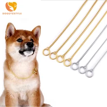 7 размеров, золотая, серебряная цепь из нержавеющей стали для питомцев, цепочка для собак, ожерелье для собак, ошейник для тренировок, ошейник для собак, поводок для собак, DOGGYZSTYLE