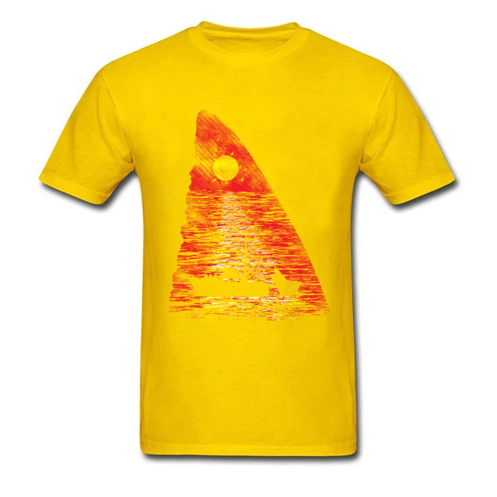 Ocean Predator All Cotton Tshirts for Men Short Sleeve Europe T Shirt New Arrival Summer Round Neck T Shirt Birthday Ocean Predator yellow