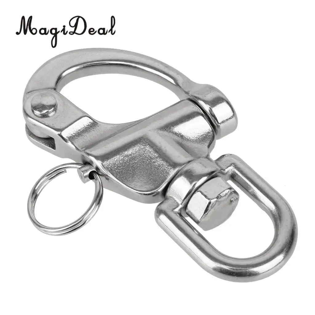 MagiDeal Premium Strong Durable 316 Stainless Steel Marine Boat Yacht Sailing Anchor Chain D Ring Swivel Snap Shackle with Eye