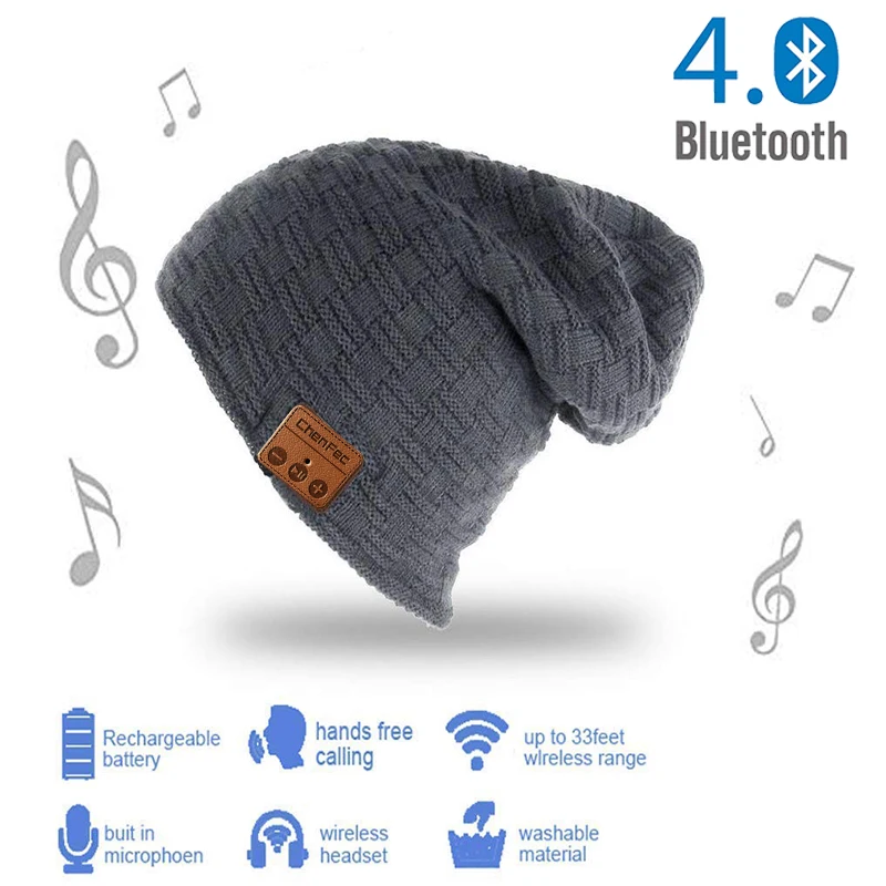 

Mini Season Hot Sports Wireless V4.2 Bluetooth Beanie Hat Stereo Headphones Outdoor Knitting Music Beanie Cap Washable textile