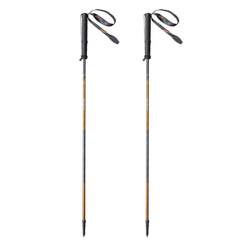

2PCS/Set 110CM Size Aluminum Alloy Off-road Folding Outdoor Straight Handle Walking Stick Trekking Pole(Golden-Grey)