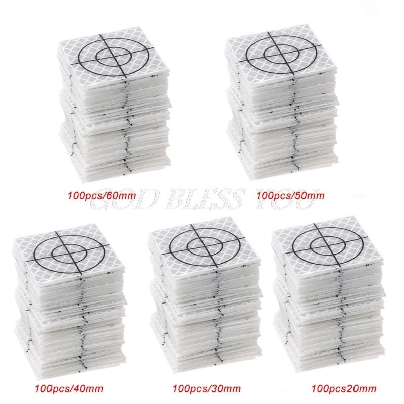 

100PCS Reflector Sheet Reflective Tape Target Total Station 20/30/40/50/60mm