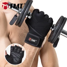 Перчатки для спортзала с полупальцами, перчатки для тяжелой атлетики с поддержкой запястья, женские и мужские Противоскользящие перчатки для спортзала, защита для ладоней