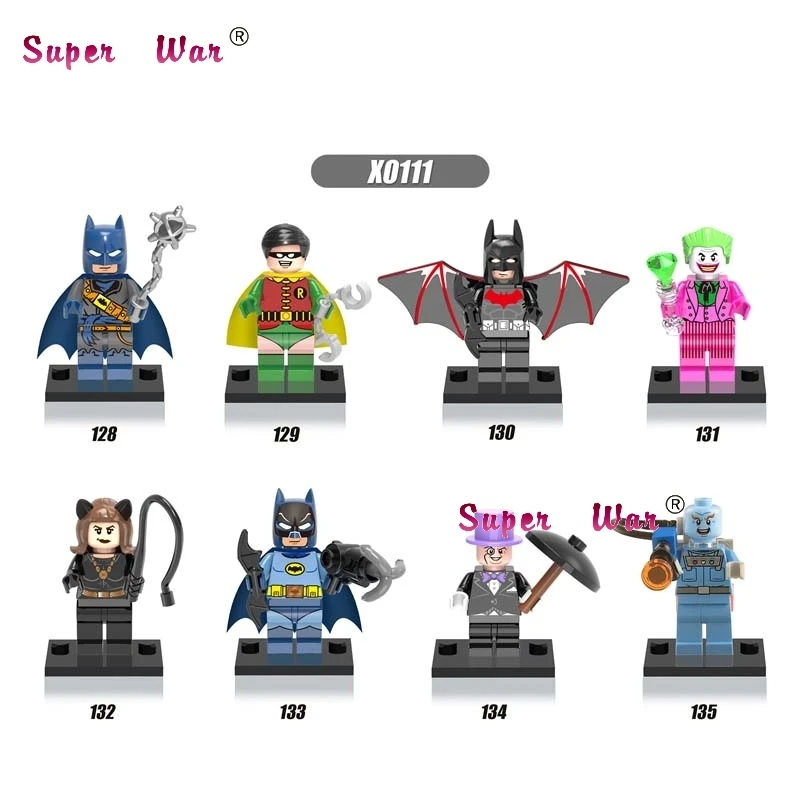 

8pcs star wars super heroes pirate batman Beyond Catwoman Joker Robin Penguin blocks sets model bricks toys for children