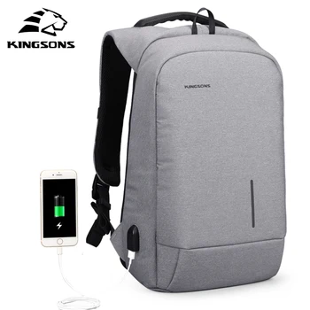 

Kingsons Anti-theft Lock Men Backpack Phone Sucker Laptop Bags 13''15.6'' USB Charging Backapcks Women Business School Bag