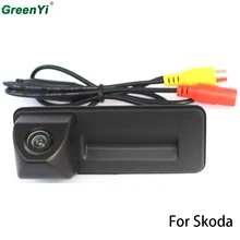 HD CCd Car Trunk Handle Reverse Parking Rear View Camera For Skoda Roomster Fabia Octavia Yeti Superb For Audi A1