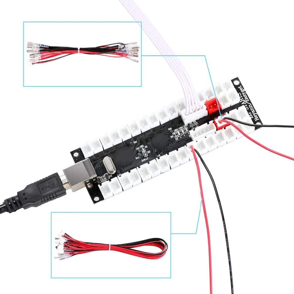 2 игрока светодиодный Аркада Комплектующие для самостоятельной сборки комплект для ПК, маме, Raspberry Pi/2x аркада джойстик+ 20x светодиодный Аркады кнопки+ USB энкодера