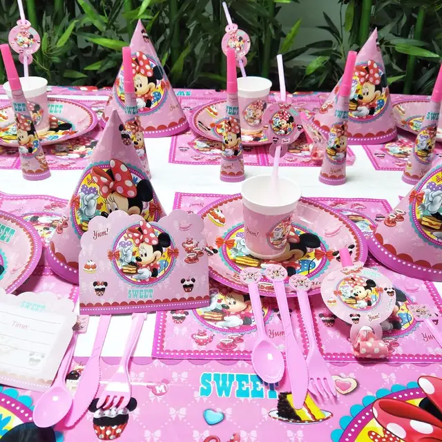 Disney Minnie Mouse Girls Kids Birthday Party Decoration Set