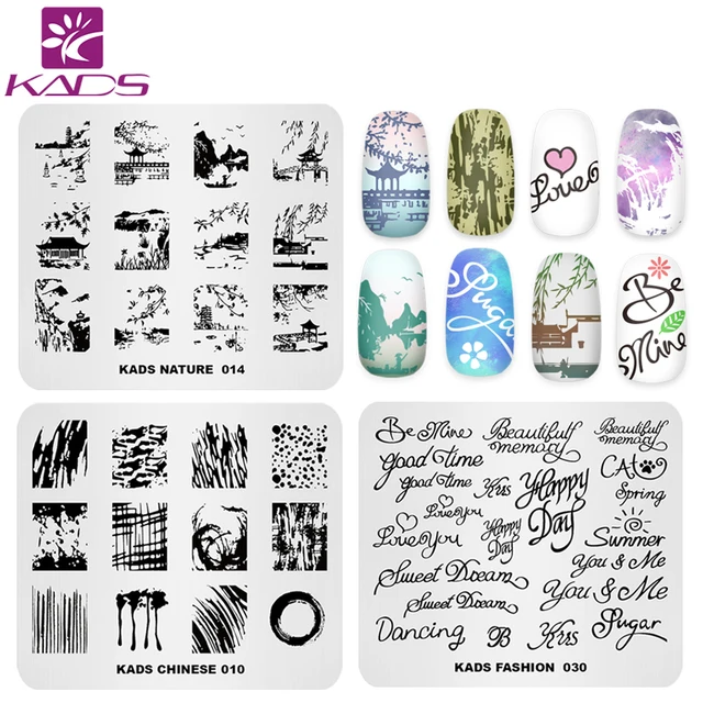aliexpress com buy kads nail art template new 6 designs chinese