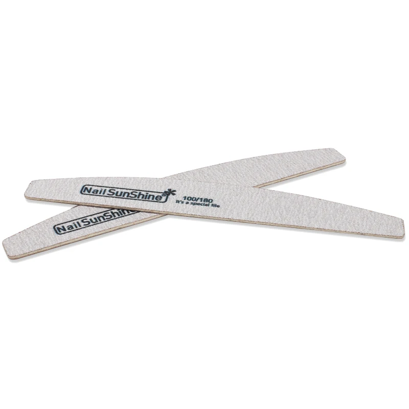 Lixa para Unhas Lixadeira de Madeira Bloco de Manicure Peças Cinza Polimento Curvado Profissional 100 - 180 50 3 Lixas e polidores de unha