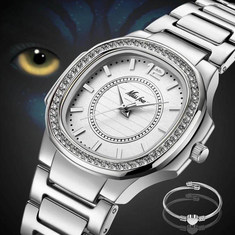 

Carnival Silver Watch Women Designer Luxury Dress Dropshipping Mk Retro Bracelet Watch Diamond Waterproof Quartz Watch Coupons