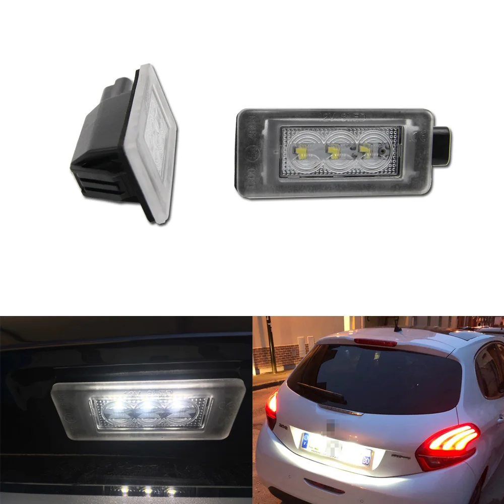 Canbus Нет Ошибка светодиодный номерной знак светильник для Peugeot 207 CC 308 2008 208 Citroen C5 OEM