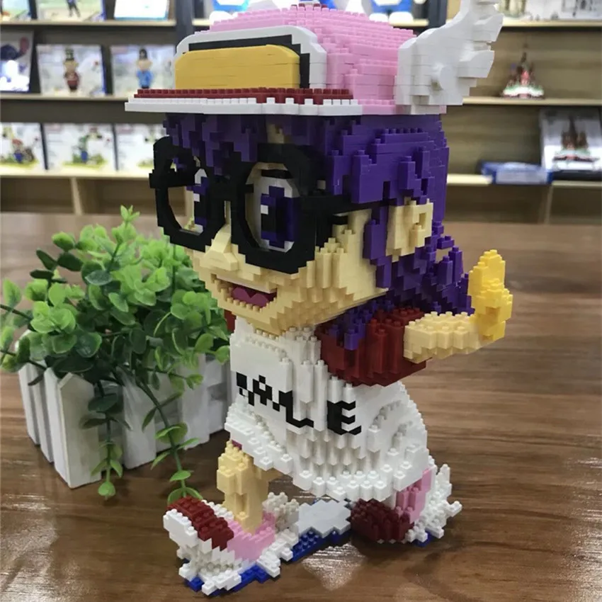 Balody аниме Dr. Slump Alrale розовые крылья ангела очки для бега девушка сделай сам алмаз мини строительные блоки кирпичи игрушки 16,8*14,4*27