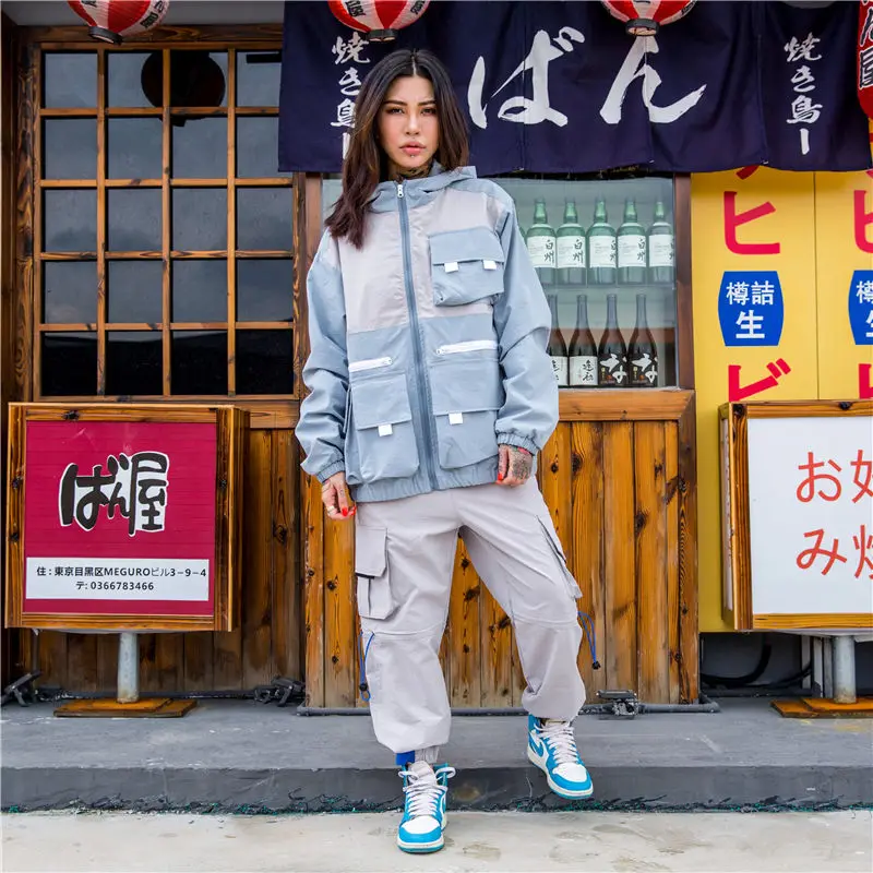 Hooded Patchwork Techwear Jacket Men