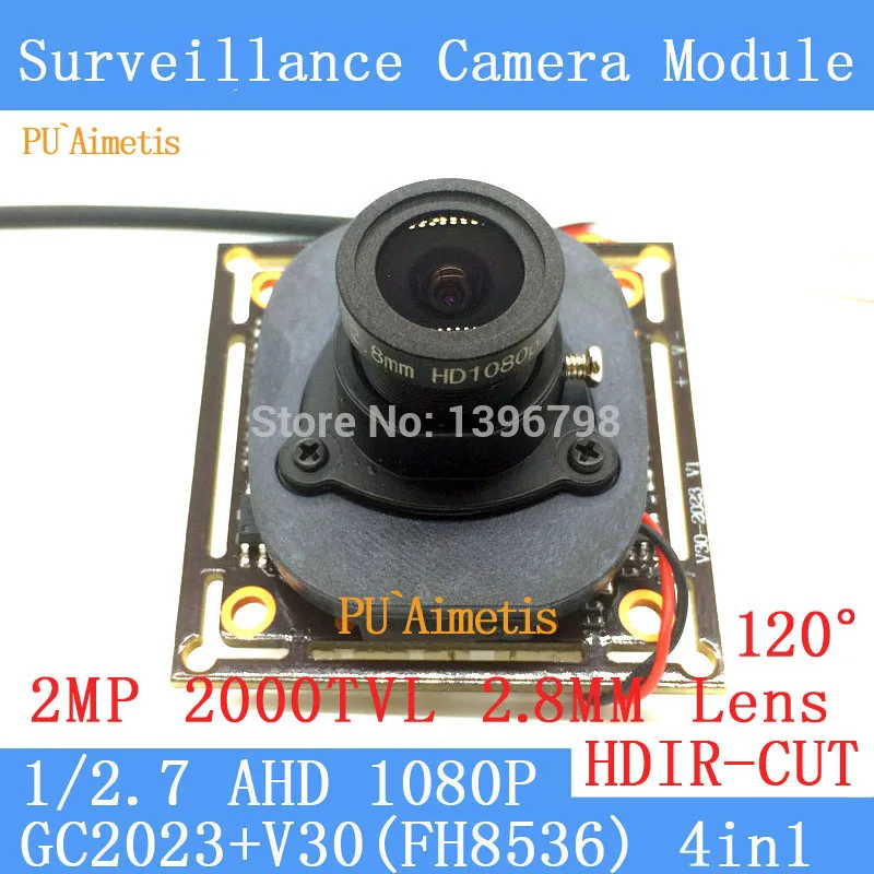 

PU`Aimetis 2MP 1920*1080 AHD CCTV 1080P night vision Camera Module 1/2.7 2000TVL 2.8mm wide-angle 120degrees surveillance camera