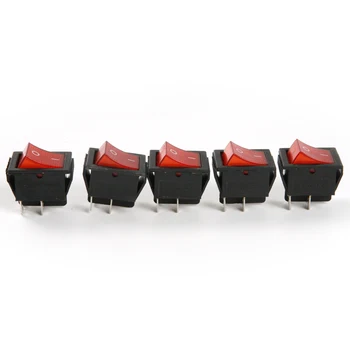 

10pc 16A/250V 20A/125V AC 2 Pole 4 Pin Red Button ON/OFF DPST Boat Rocker Switch
