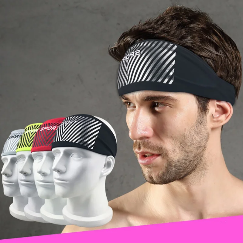 Широкие спортивные головная повязка в виде чалмы Sweatband эластичные Йога повязка на голову для занятия бегом для волос аксессуары для волос