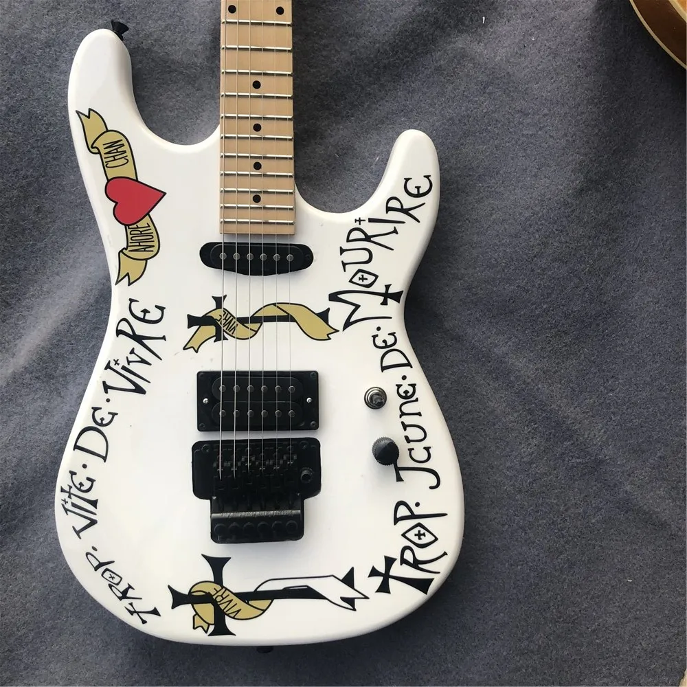 Высокое качество custom factory EVH чавель электрогитары 6 строка с клен гриф черный аппаратные средства музыка