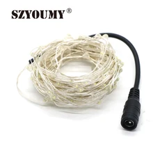 SZYOUMY многоцветный 5 м 50 светодиодный Медный провод светодиодный строки Водонепроницаемый DC12V Звездные огоньки для Праздник Рождество вечерние Свадебные украшения