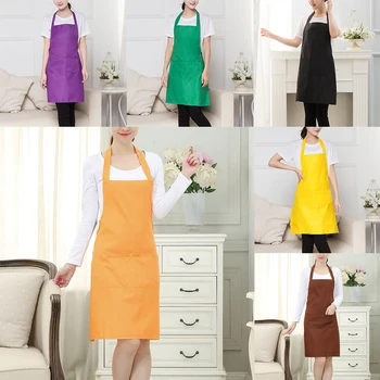 

Waterproof Women Apron With Pockets Kitchen Restaurant Cooking Shop Art Work Apron Waiter Aprons Baking BBQ Hairdresser Dress
