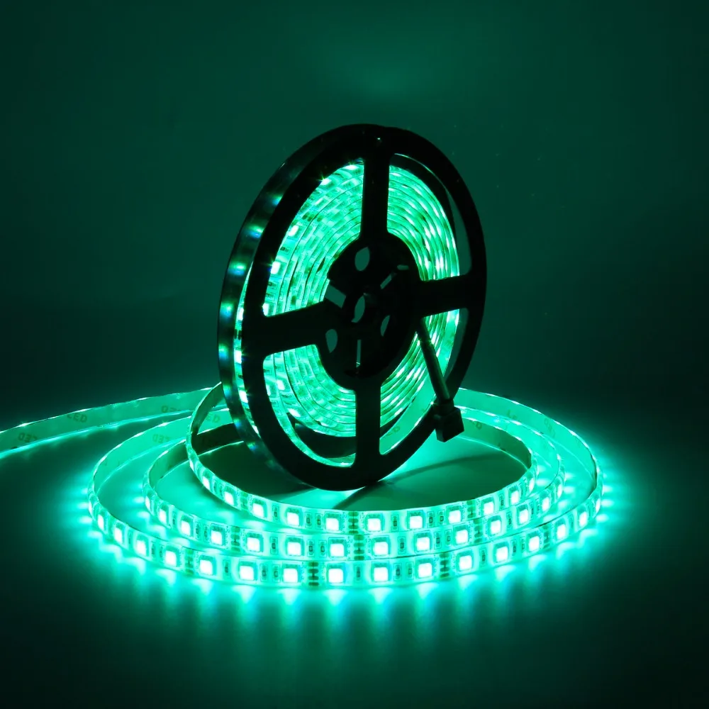 5050 SMD RGB LED Strip Light Kit 5M 60LEDsm DC 12V Waterproof IP65 Lamp Band with IR Remote Controller Power Adapter US EU Plug (23)