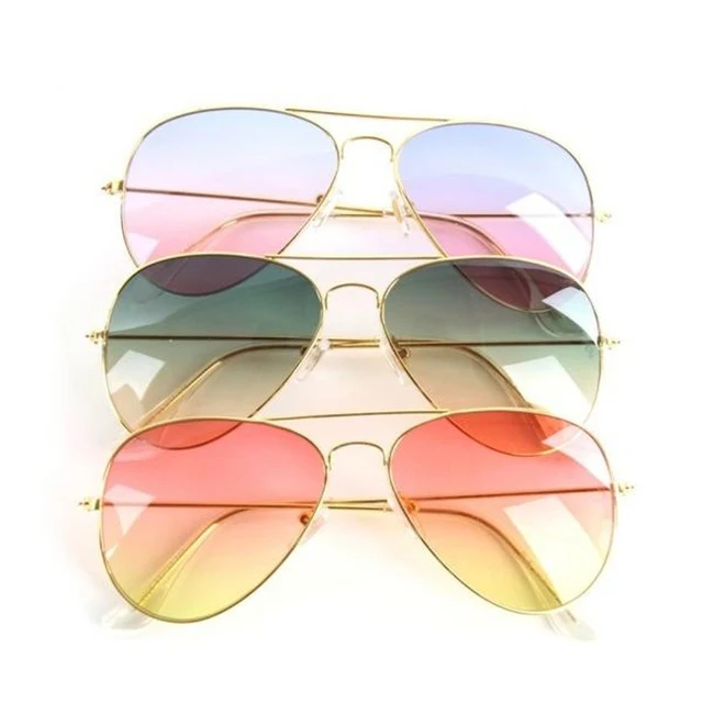 Fashion Pink UV Brand Aviator Sunglasses Women Clear Lens Female Sun ...