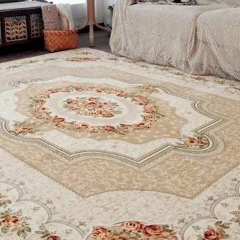 

Rectangular Rugs for Living Room Carpet Floor Mat European Style Bedside Soft Bedroom Modern Sofas Mats Life Plush Carpets Rose