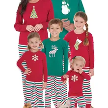 Одинаковые комплекты для семьи; Рождественская одежда для сна для взрослых; пижамные комплекты для мужчин и женщин; хлопковая мягкая пижама с принтом; Рождественская Пижама