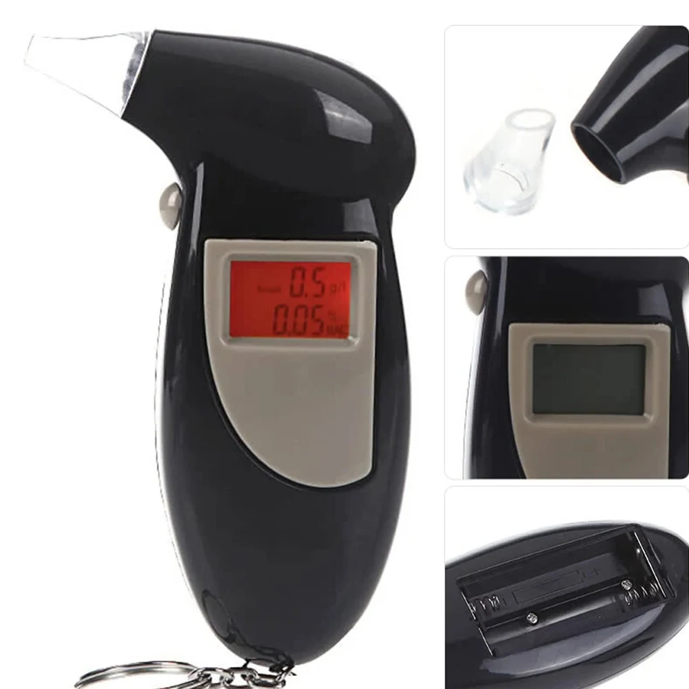 

Handheld Backlight Digital Alcohol Tester Digital Alcohol Breath Tester Breathalyzer Analyzer LCD Detector Backlight Light