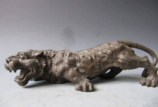 

wholesale factory Chinese Royal Old Pure Bronze Copper Wealth Feng Shui Evil ferocity Tiger Statue