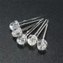 Hot Sale DIY 100Pcs 5mm Straw Hat LED Wide Angle Light Emitting Diodes Water Clear 6 Color Red/Blue/Green/Yellow/White/Purple