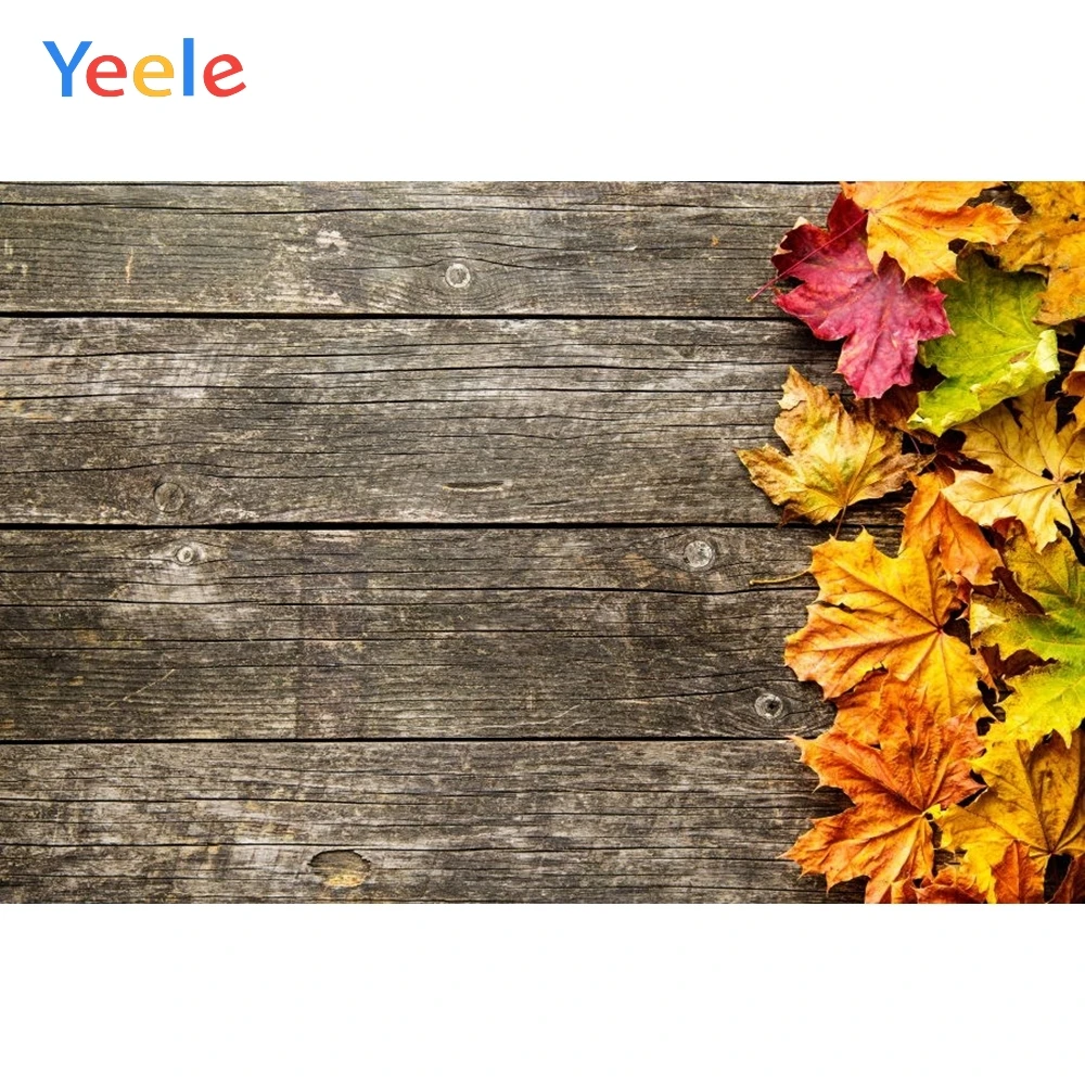 

Yeele Fallen Leaves Old Wooden Board Texture Planks Res Show Photography Backgrounds Photographic Backdrops For Photo Studio