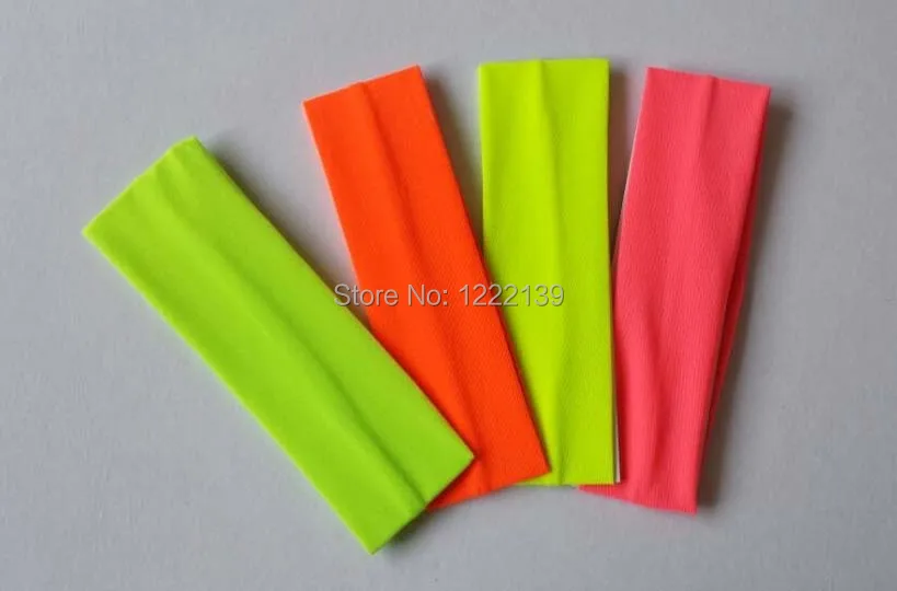 

120pcs/lot Sweatband Wristband Headband Stretch Headbands Hair Bands Fitness Neon Fluorescent Color Wholesales