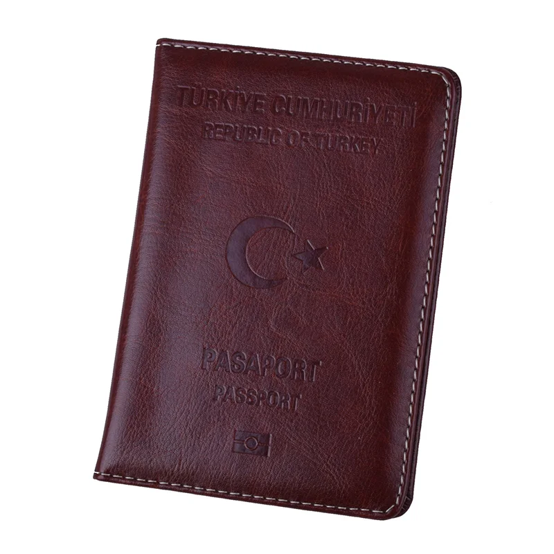 Женский Турция держатель для паспорта ПУ кожаные чехлы для турок мужские паспорта Органайзер Дорожный Чехол - Цвет: coffee
