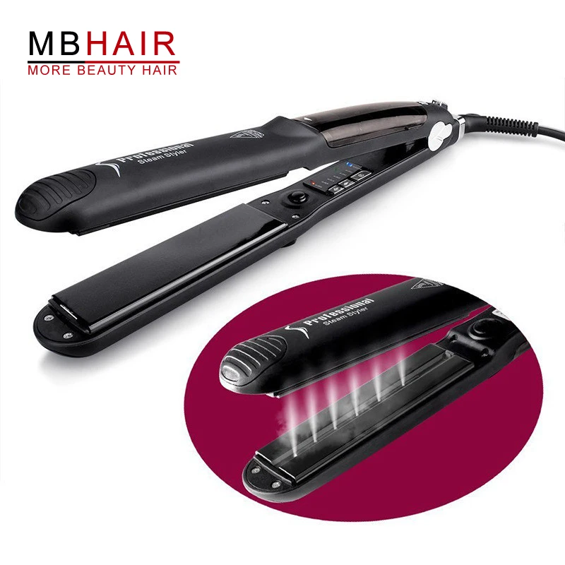 Professional Hair Straightener with Argan Oil Infusion Straightening Irons Steam Function Flat Iron Tourmaline Ceramic Vapor